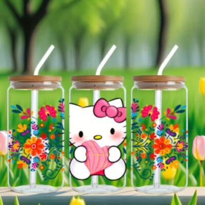 Hello Kitty drinkbeker bloemen