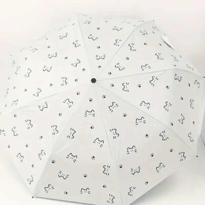 Paraplu wit kattenkopjes