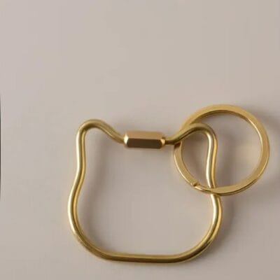 sleutelhanger Kattenkop goud