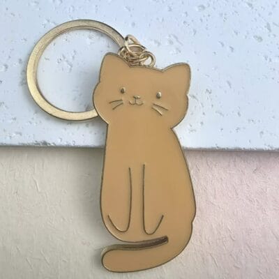 sleutelhanger Katje beige goud